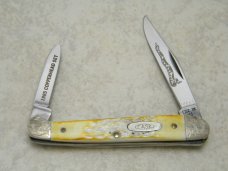 Case XX USA 1985 (Copperhead Set) Scrolled Bolsters Bone 62109X SS Baby Copperhead Knife