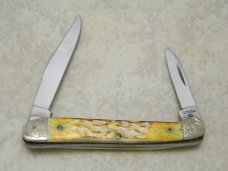 Case XX USA 1985 (Copperhead Set) Scrolled Bolsters Bone 62109X SS Baby Copperhead Knife