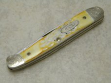 Case XX USA 1985 (Copperhead Set) Scrolled Bolsters Bone 62109X SS Baby Copperhead Knife