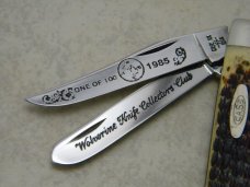 Case XX SS USA 1985 Wolverine KCC 1 Of 100 5207 2nd Cut Stag Mini Trapper Knife 