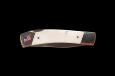 Hand Etched Compass Rose Design Scrimshaw Collection on Bovine Bone Large Pocket Knife