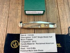 Canal Street Cutlery Half Moon Trapper Reclaimed American Chestnut 14-4CrMo 2012