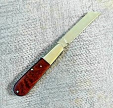 Johan du Plessis Camel Thorn Barlow..3.75".N690.Sheepsfoot long pull...steel bolsters.coa/pouch 