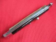 Vintage Italian Horn Trap Door OTF Switchblade Knife - Black & White