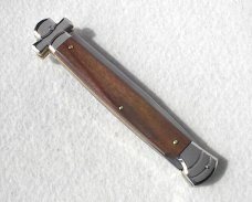NOS A.G.A. CAMPOLIN 11" MALTESE SANTOS MAHOGANY WOOD NICKEL SILVER BOLSTERS, LEATHER POUCH