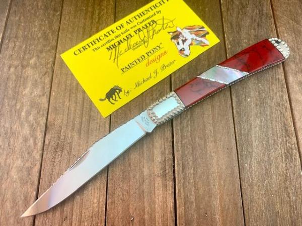 Canal Street Cutlery Half Moon Trapper Michael Prater Painted Pony Custom