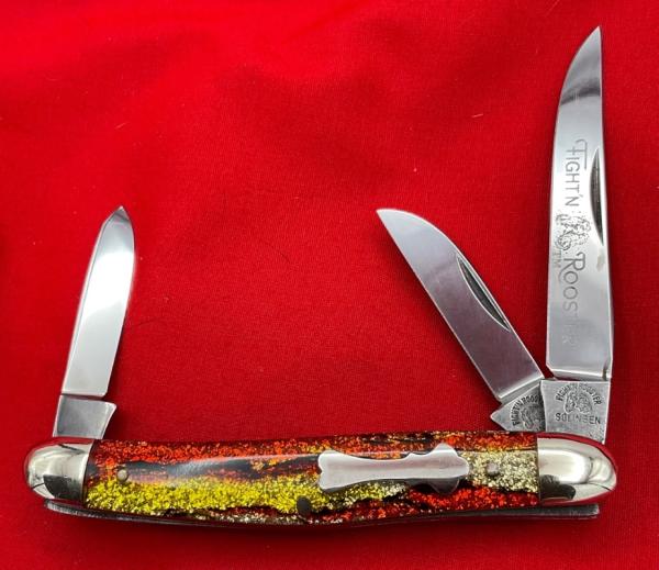 Fight’n Rooster Junior Premium Small Stockman Pocket Knife Antique Christmas Tree Scales MINT Fight’n Rooster Junior Premium Small Stockman Pocket Knife Antique Christmas Tree Scales MINT