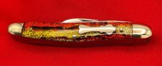 Fight’n Rooster Junior Premium Small Stockman Pocket Knife Antique Christmas Tree Scales MINT 