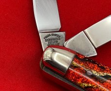 Fight’n Rooster Junior Premium Small Stockman Pocket Knife Antique Christmas Tree Scales MINT 