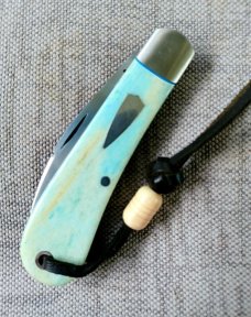 Margrate Custom Swayback..Giraffe bone & N690...3.75" clsd.liners..spacers..Fluted..coa..slip..box.