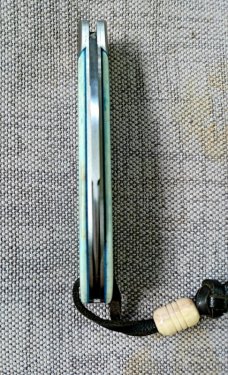 Margrate Custom Swayback..Giraffe bone & N690...3.75" clsd.liners..spacers..Fluted..coa..slip..box.