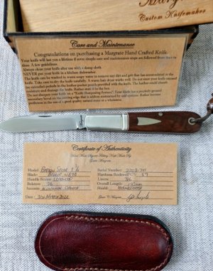 Margrate Spear Barlow..Leadwood..N690...3.75" clsd.liners..spacers..Fluted..coa..slip..box.