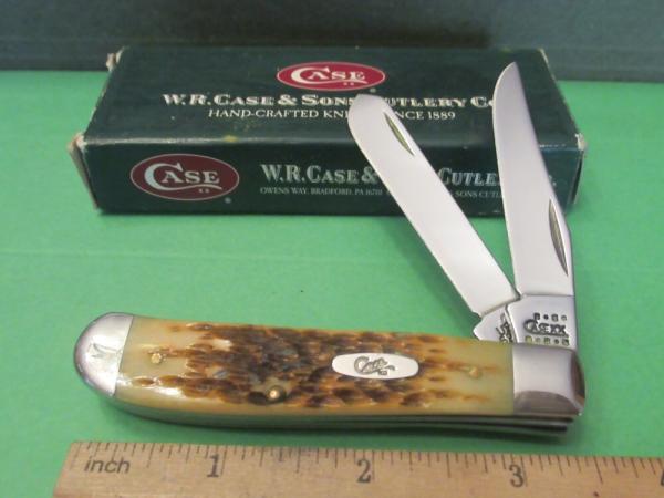 Case XX 2001Amber Bone Mini Trapper Pattern # 6207 SS Case XX 2001Amber Bone Mini Trapper Pattern # 6207 SS