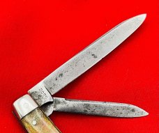 Vintage NEW YORK KNIFE CO #2079 Wharncliffe Peanut Jack Pocket Knife c1882-1931 Persian Shell Covers