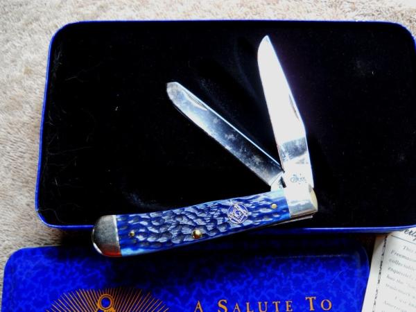 Case XX Blue Bone Trapper 6254 Salute to Freemasonry 
