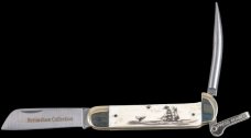 Scrimshaw Ship and Whale Design Scrimshaw Collection Marlin Spike with Folding Knife