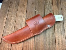 Moore Maker Fixed Blade with Gut Hook Smooth White Bone Handles 2013