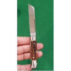 3 7/8" Custom Made Bird's Head Bolster Knife, Nice Stag