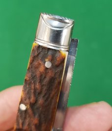 3 7/8" Custom Made Bird's Head Bolster Knife, Nice Stag