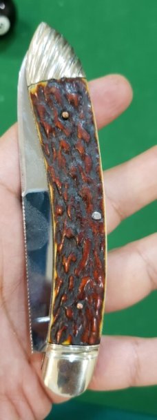 5” Custom Made Banana Knife with Premium Stag Handles