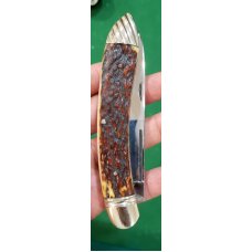 5” Custom Made Banana Knife with Premium Stag Handles