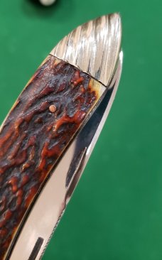 5” Custom Made Banana Knife with Premium Stag Handles