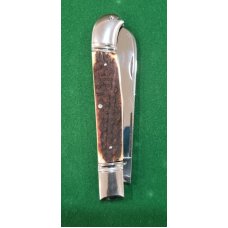 4 1/2" Custom Made Bird's Head Bolster Knife, Premium Stag Handle