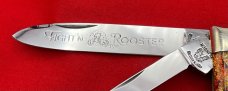  FIGHT’N ROOSTER Dogleg Swell Center Jack Pocket Knife Antique Christmas Tree