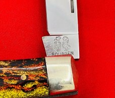 FIGHT'N ROOSTER 2-Blade “TEXAS JACK” or Moose Folding Pocket Knife Christmas Tree Scales 1st Gen