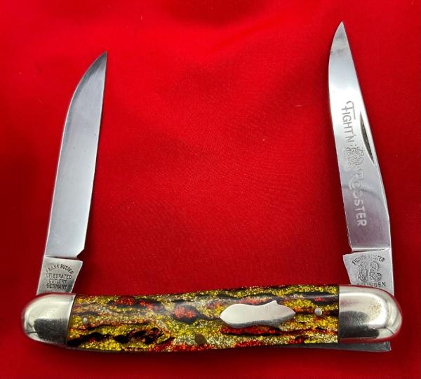FIGHT'N ROOSTER 2-Blade Hawbaker Muskrat Jack Pocket Knife Christmas Tree Scales 2n Gen NM 1982-94 FIGHT'N ROOSTER 2-Blade Hawbaker Muskrat Jack Pocket Knife Christmas Tree Scales 2n Gen NM 1982-94