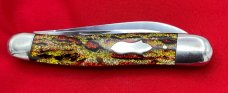 FIGHT'N ROOSTER 2-Blade Hawbaker Muskrat Jack Pocket Knife Christmas Tree Scales 2n Gen NM 1982-94