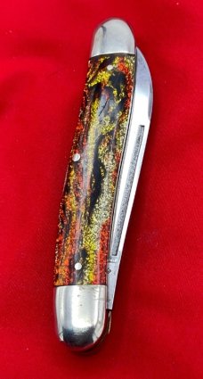 FIGHT'N ROOSTER 2-Blade Hawbaker Muskrat Jack Pocket Knife Christmas Tree Scales 2n Gen NM 1982-94