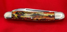 FIGHT'N ROOSTER 2-Blade Hawbaker Muskrat Jack Pocket Knife Christmas Tree Scales 2n Gen NM 1982-94