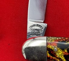 FIGHT'N ROOSTER 2-Blade Hawbaker Muskrat Jack Pocket Knife Christmas Tree Scales 2n Gen NM 1982-94
