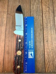 Canal Street Cutlery Fixed Blade Amber Stag Bone