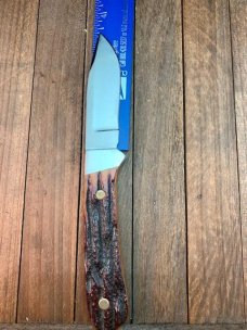 Canal Street Cutlery Fixed Blade Amber Stag Bone
