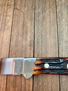 Canal Street Cutlery Fixed Blade Amber Stag Bone