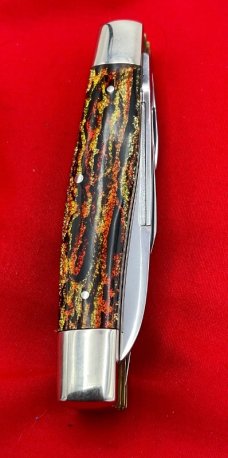 FIGHT’N ROOSTER 3-Blade 3-Backspring Serpentine Jack Pocket Knife Christmas Tree Scales Gen2 1982-94