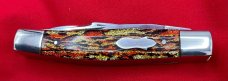 FIGHT’N ROOSTER 3-Blade 3-Backspring Serpentine Jack Pocket Knife Christmas Tree Scales Gen2 1982-94