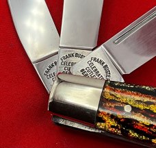 FIGHT’N ROOSTER 3-Blade 3-Backspring Serpentine Jack Pocket Knife Christmas Tree Scales Gen2 1982-94