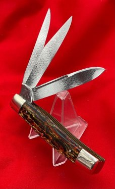 FIGHT’N ROOSTER 3-Blade 3-Backspring Serpentine Jack Pocket Knife Christmas Tree Scales Gen2 1982-94