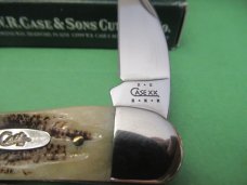 Case XX 2002 Vintage Bone Seahorse Whittler  Pattern # V6355WH SS