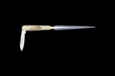 Etched Octopus and Ship Colored Design Scrimshaw Collection Letter Opener Knife