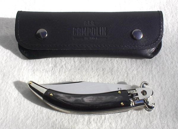 NEW A.G.A. CAMPOLIN BRAZILIAN HORN LEVER LOCK SHELL PULLER NICKEL SILVER BOLSTERS ONLY 300 MADE