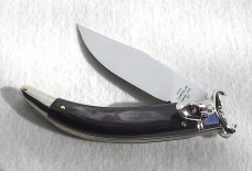 NEW A.G.A. CAMPOLIN BRAZILIAN HORN LEVER LOCK SHELL PULLER NICKEL SILVER BOLSTERS ONLY 300 MADE