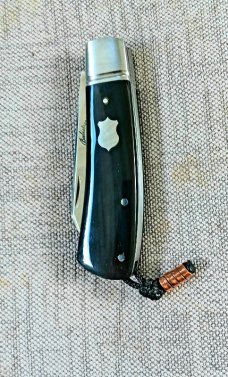 Vincenzo Balistreri Buffalo Horn Native Slipjoint..3.75..San Mai..Lanyard..bead...fluted bolsters 