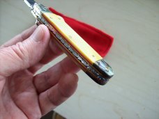 Hubertus Knife "CIGAR" Rare One of a Kind Custom  Gold Lip, & Abalone AWESOME!