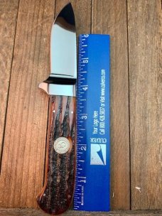 Canal Street Cutlery D’Holder Design Drop Point Hunter Amber Stag Bone 2006