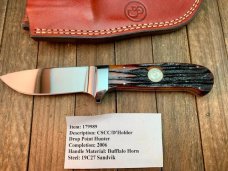 Canal Street Cutlery D’Holder Design Drop Point Hunter Amber Stag Bone 2006