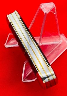 FIGHT’N ROOSTER “Sunday Size” Trapper Jack Pocket Knife Antique Christmas Tree Scales 2nd Gen